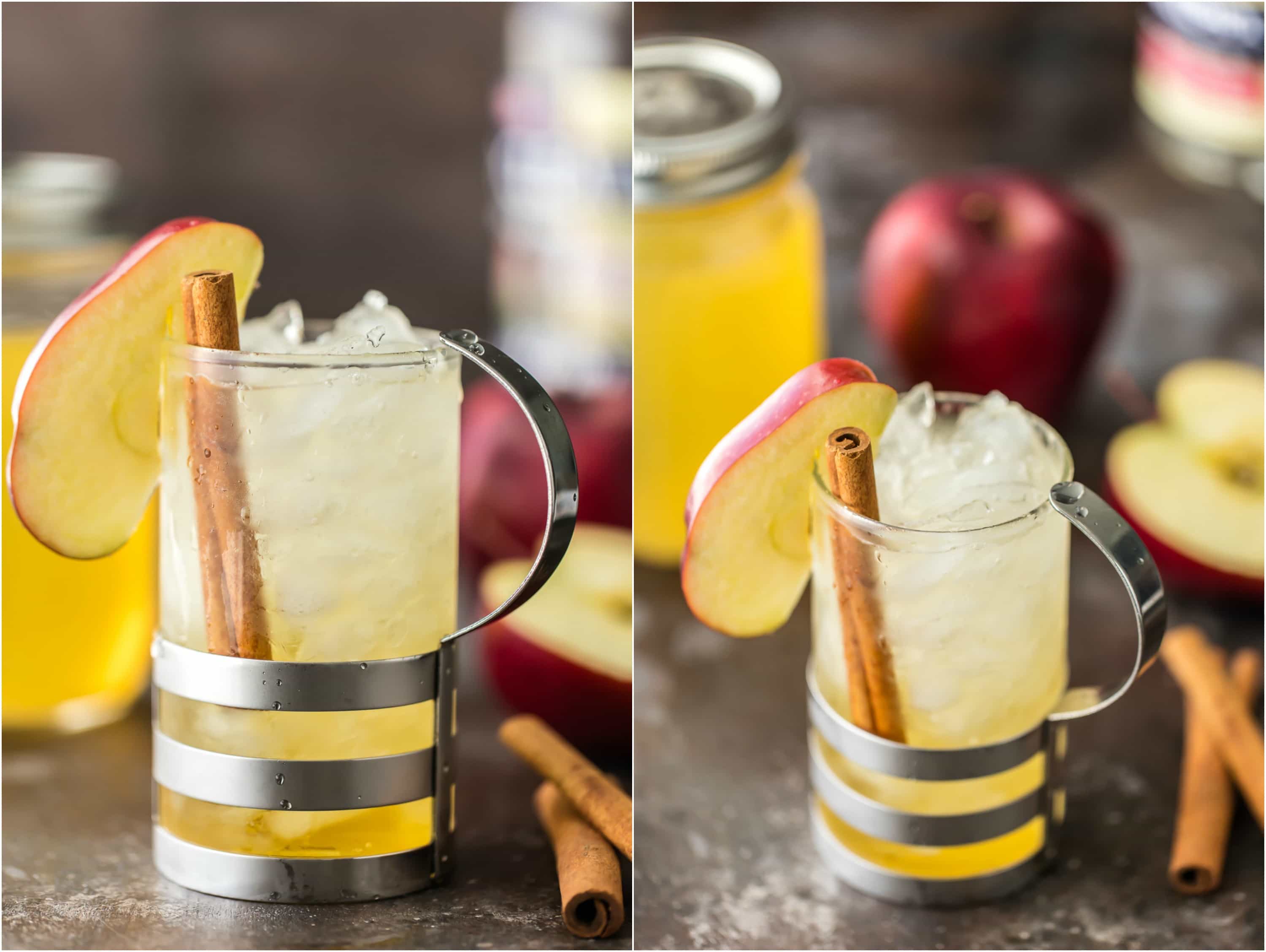 A vodca de torta de maçã caseira é uma ideia fácil para o outono! Simples torta de maçã Vodka é o melhor coquetel de outono com o Apple Pie Spritzer! Torta de maçã Vodka, sidra de maçã e refrigerante! Muito gostoso!