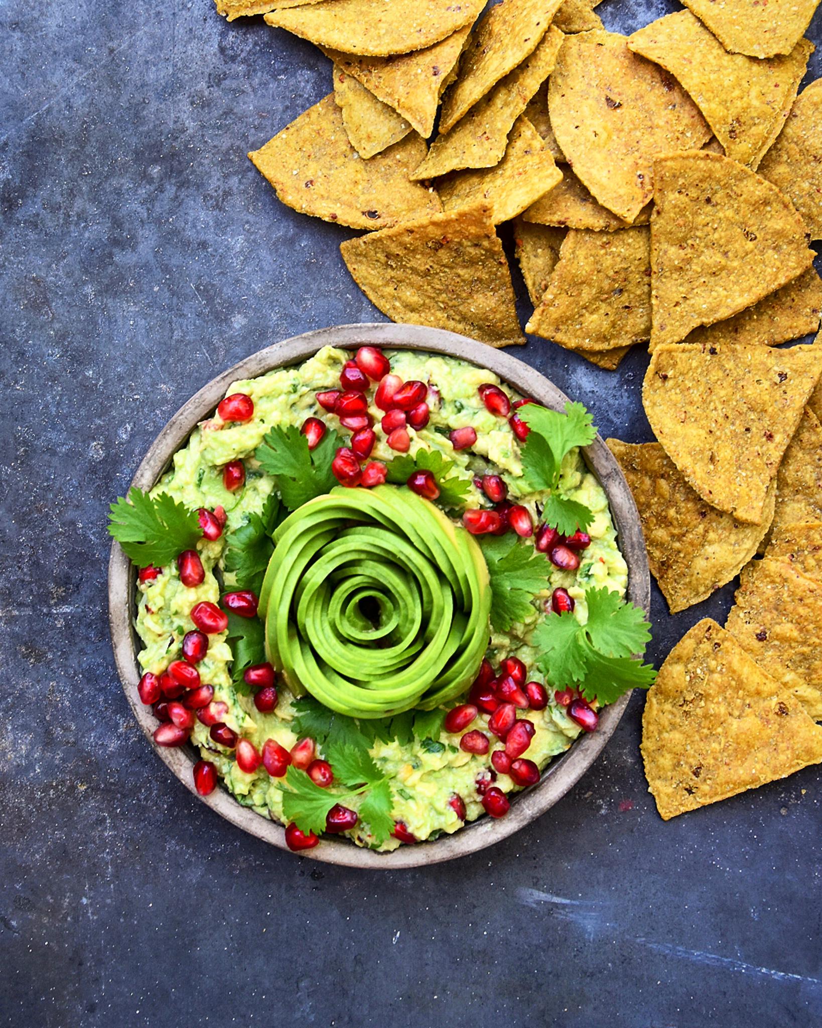 Guacamole de romã e gengibre em conserva