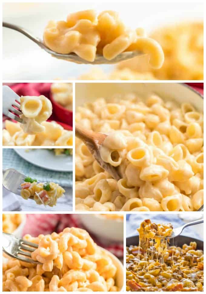 collage de recetas de macarrones con queso