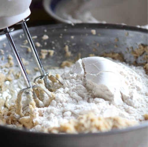 getting ready to mix in the flour
