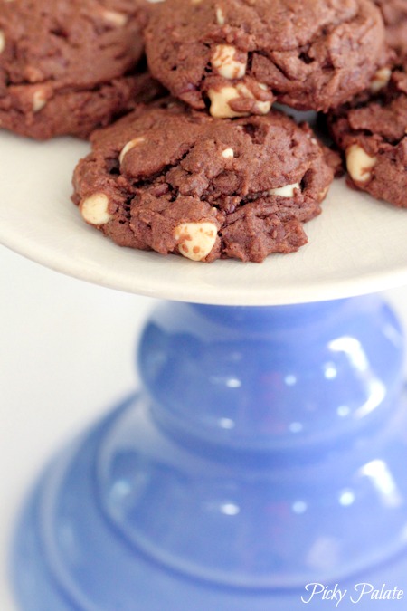 Manteiga de amendoim de chocolate duplo e biscoitos de chocolate branco por 
