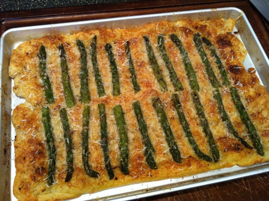Torta de espargos grelhados