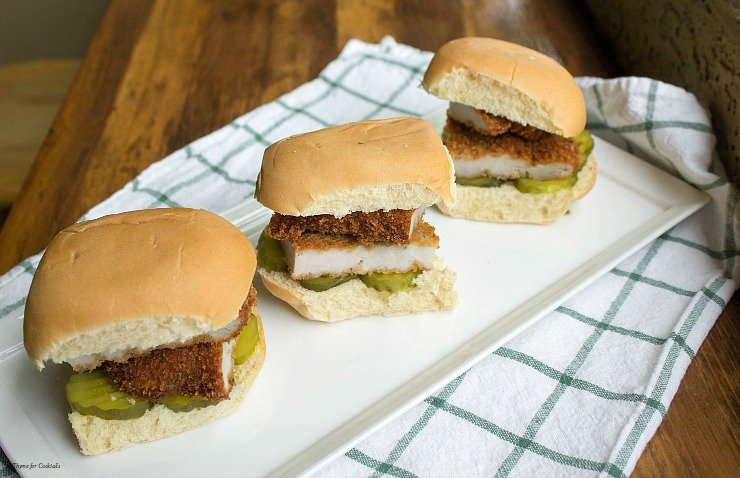 Sliders de lombo de porco frito