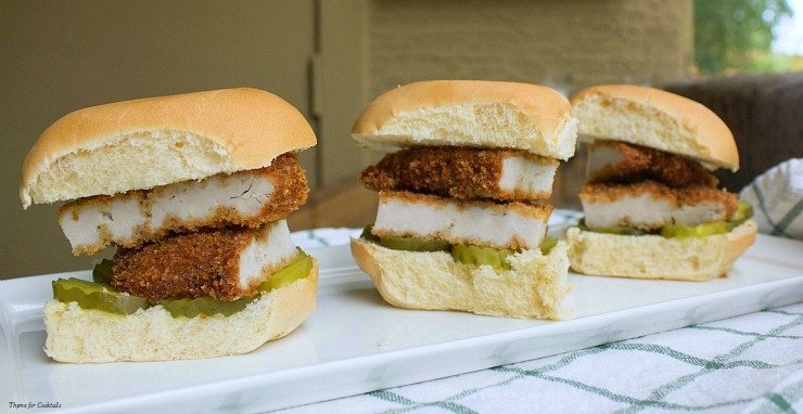 Sliders de lombo de porco frito