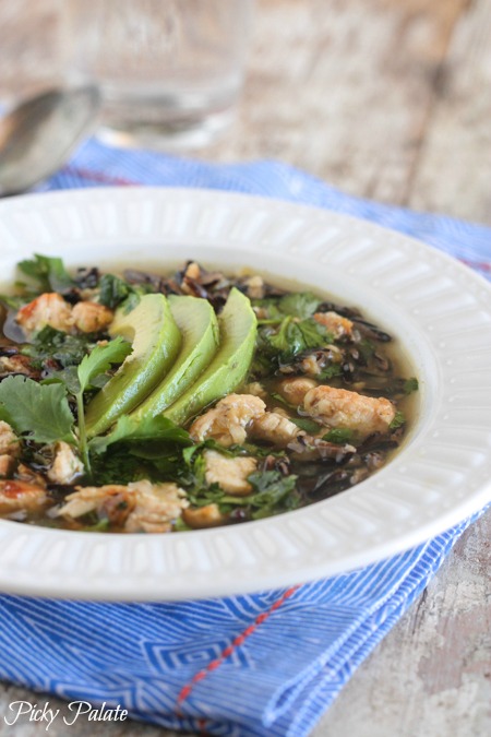 Salsa Verde Sopa de frango e arroz selvagem 