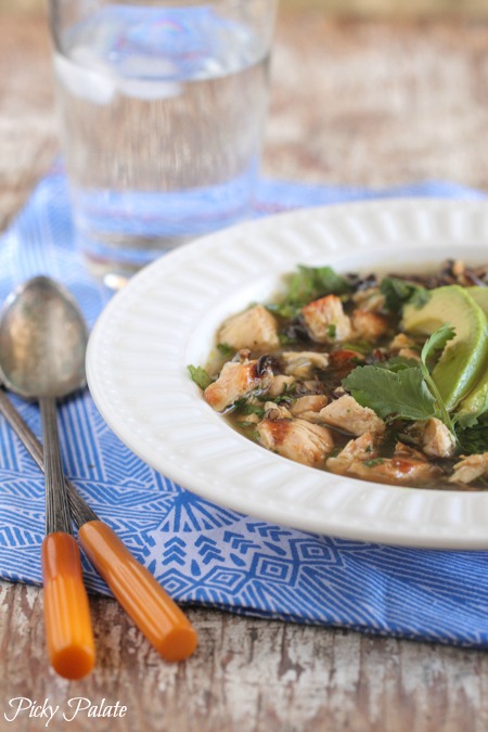 Salsa Verde Sopa de frango e arroz selvagem 