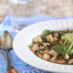 Canja de Galinha Salsa Verde e Arroz Selvagem
