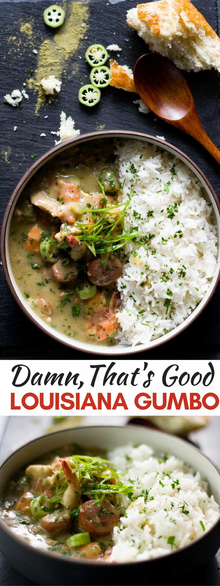  Fácil e autêntica receita Gumbo com linguiça de camarão e frango 