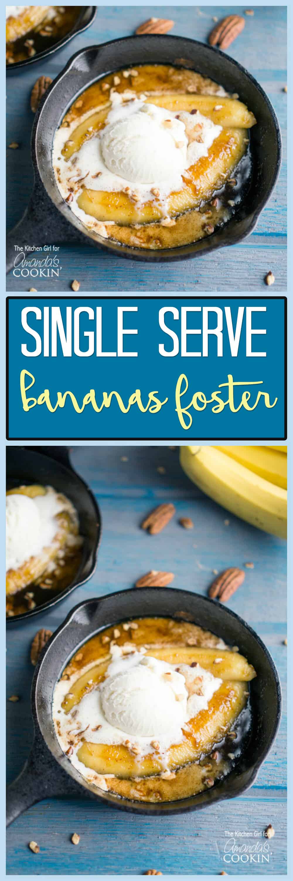 Este serviço individual de adoção de banana é a indulgência perfeita. Bananas caramelizadas cobertas de sorvete? Eu não me importo se eu faço!