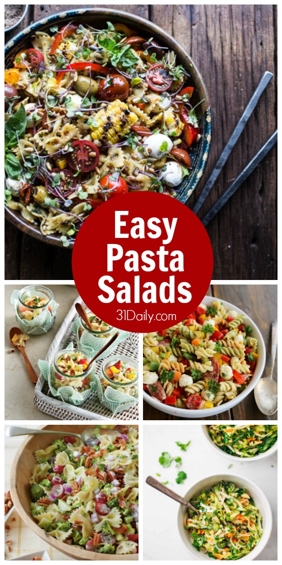 7 Easy Salad Salad Recipes - Perfeito para refeições de verão, reuniões de família, brunches, festas de bloco ou apenas jantares de família no pátio. 31Daily.com