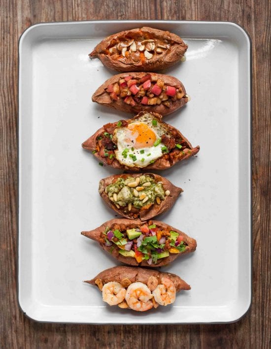 6 Ways to Top Roasted Sweet Potatoes (Gluten free, Paleo)