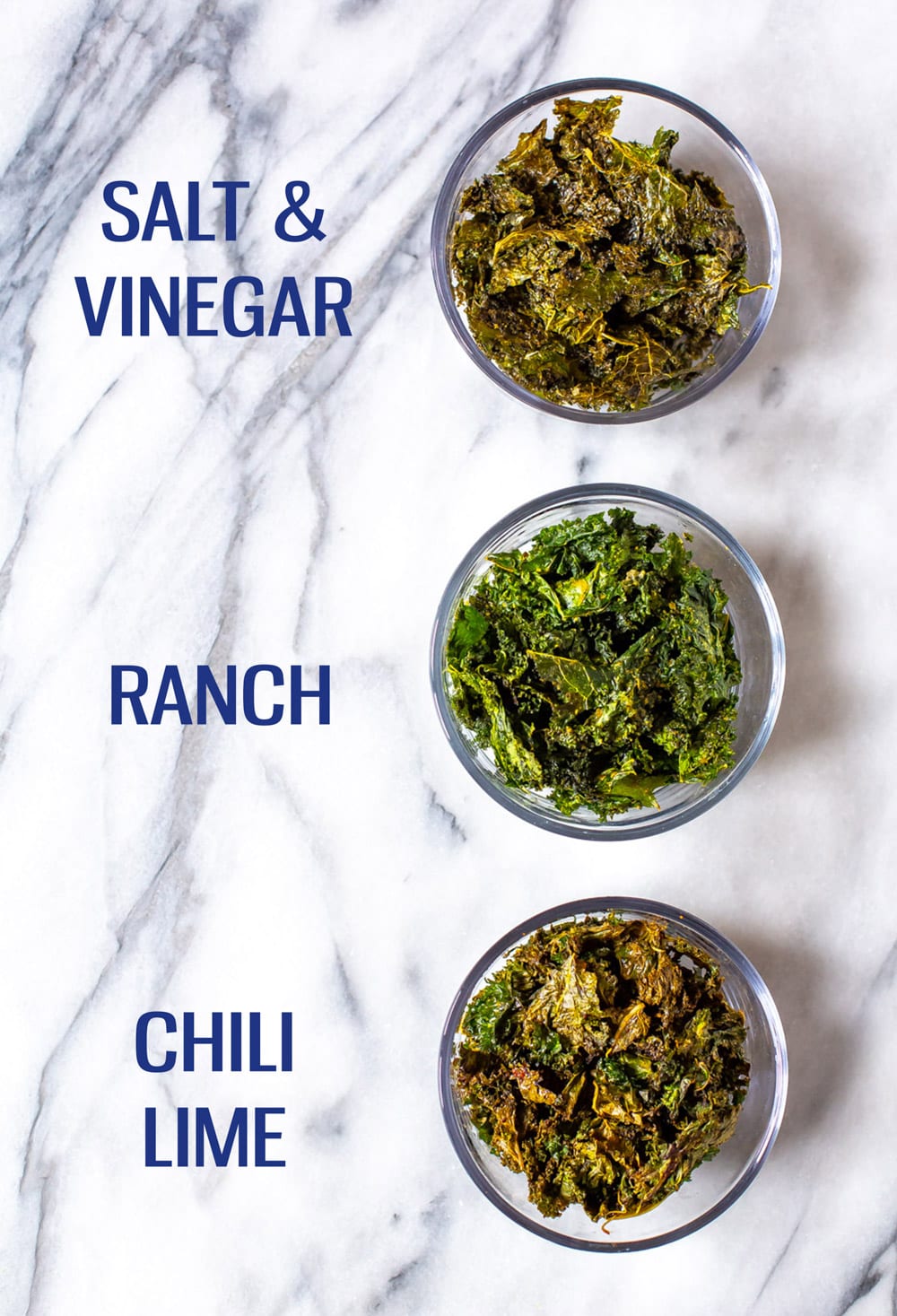 Kale chips de 3 maneras
