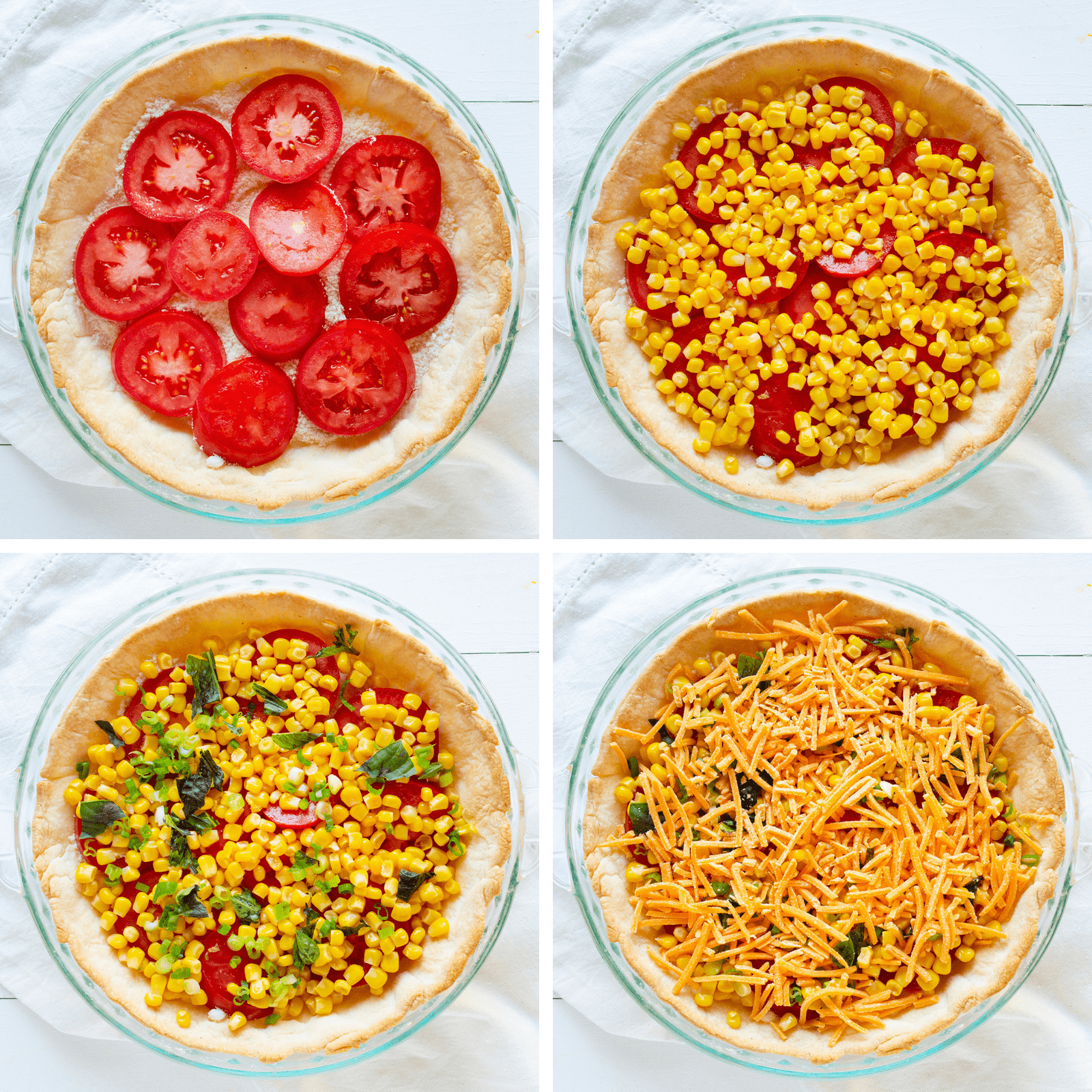 Capas de tomate y pastel de maíz