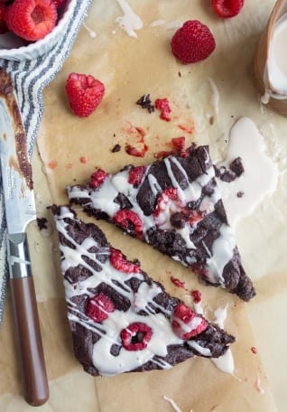 Brownies de frambuesa para dos