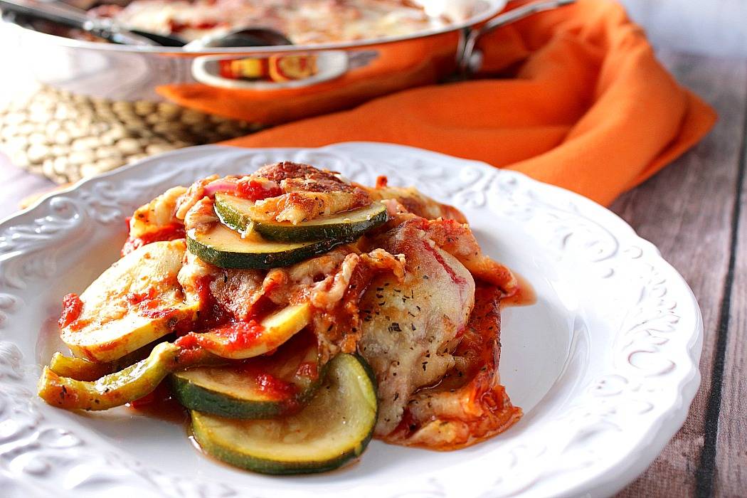 Skillet Zucchini Parmesan Recipe - www.kudoskitchenby.com