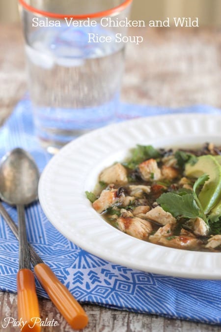 Salsa Verde Sopa de pollo y arroz salvaje