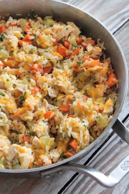Noche de pollo y arroz con queso