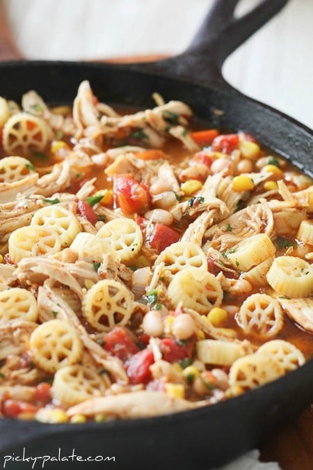 Frango sudoeste Chili Mac….  Estilo frigideira