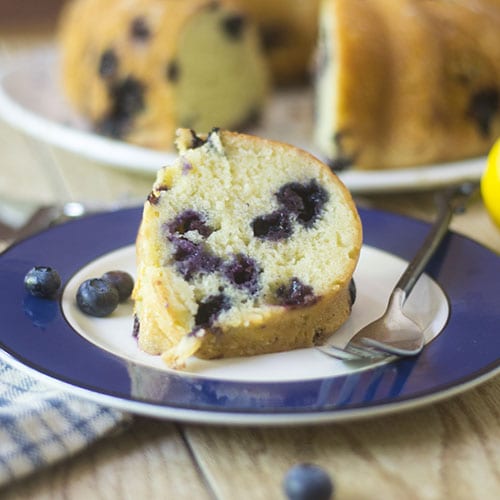 Pastel de GF Limón Blueberry Bundt