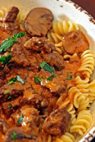 Harissa Beef Stroganoff