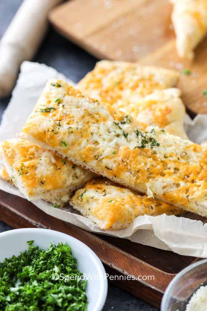 Los mejores palitos de pan con queso (masa de pizza)