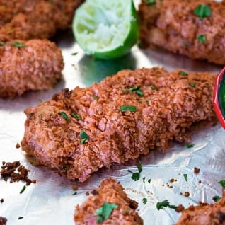 Tortitas de pollo al horno con tortilla sin gluten