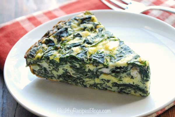 Quiche de espinaca sin corteza