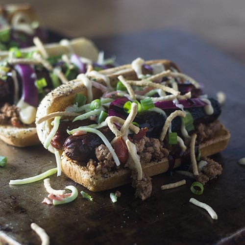 Receta asi&aacute;tica para perros calientes #promoci&oacute;n #Asianrecipe #kosher #hotdog