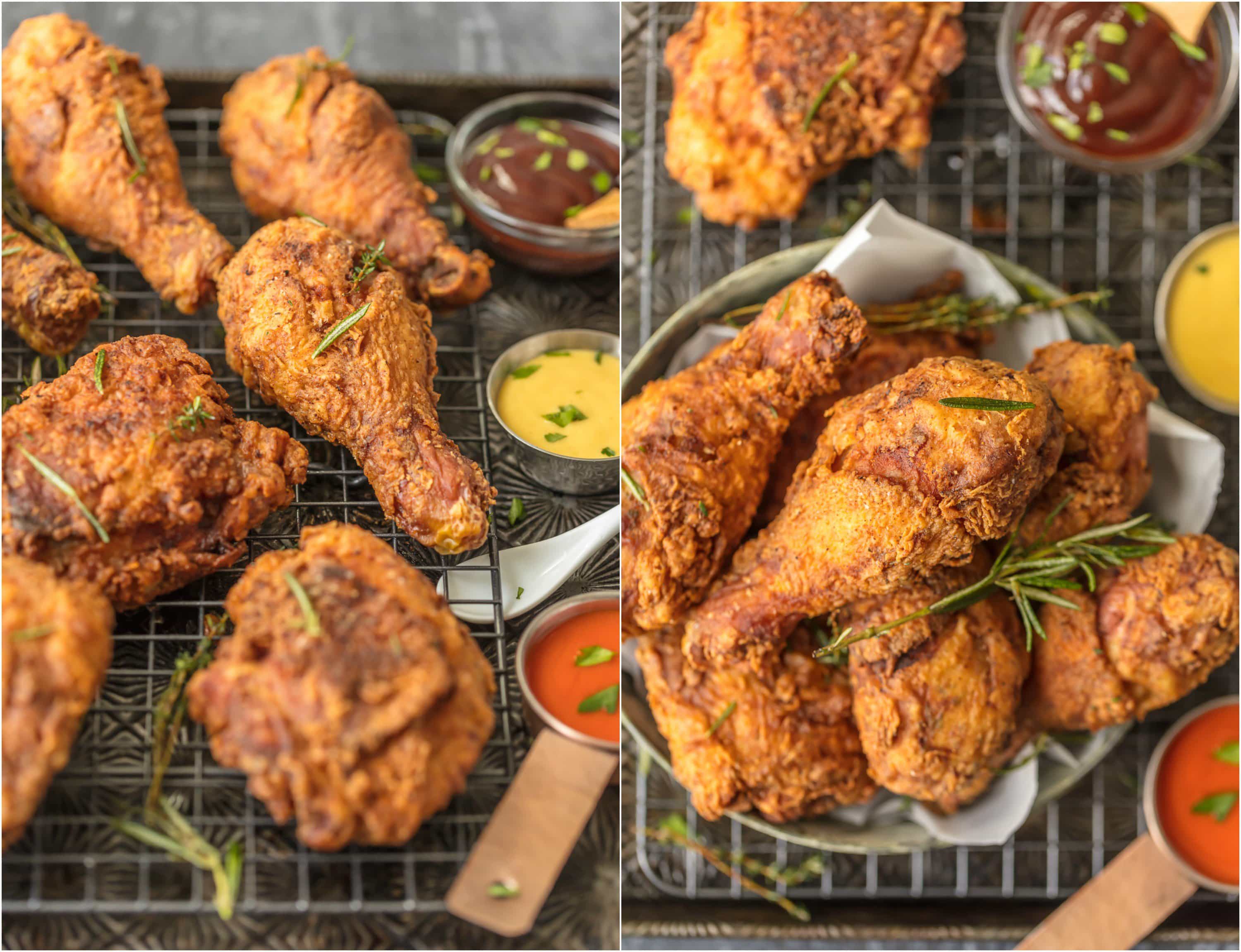 pollo frito con salsas