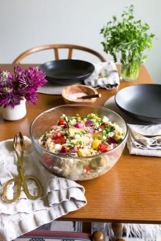 Ensalada De Pasta De Orzo Con Feta