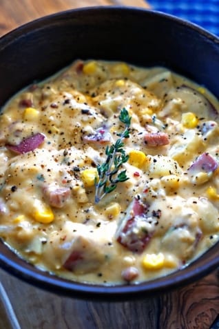 Sopa De Maíz Con Patatas Y Patatas