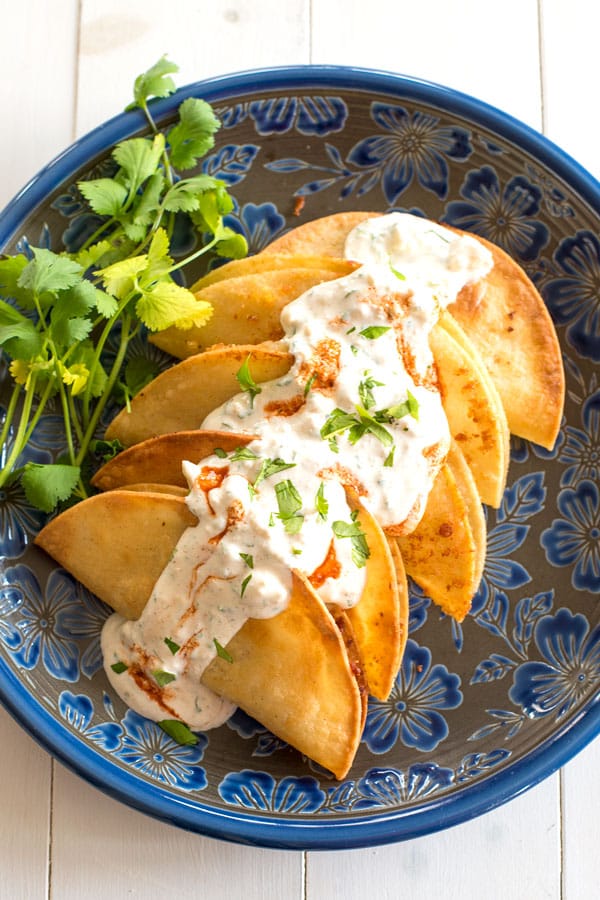 Tacos de batata dourada - tacos fritos com purê de batatas!