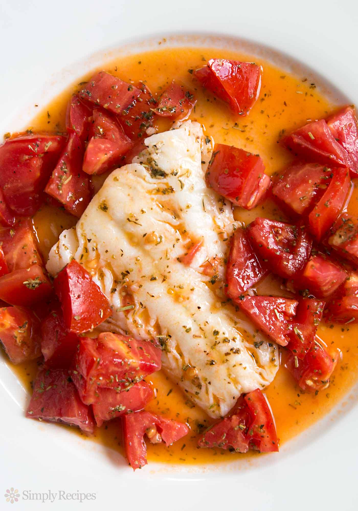 Cod Sautéed in Olive Oil with Fresh Tomatoes