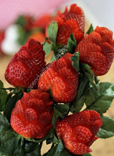 a bunch of strawberry roses