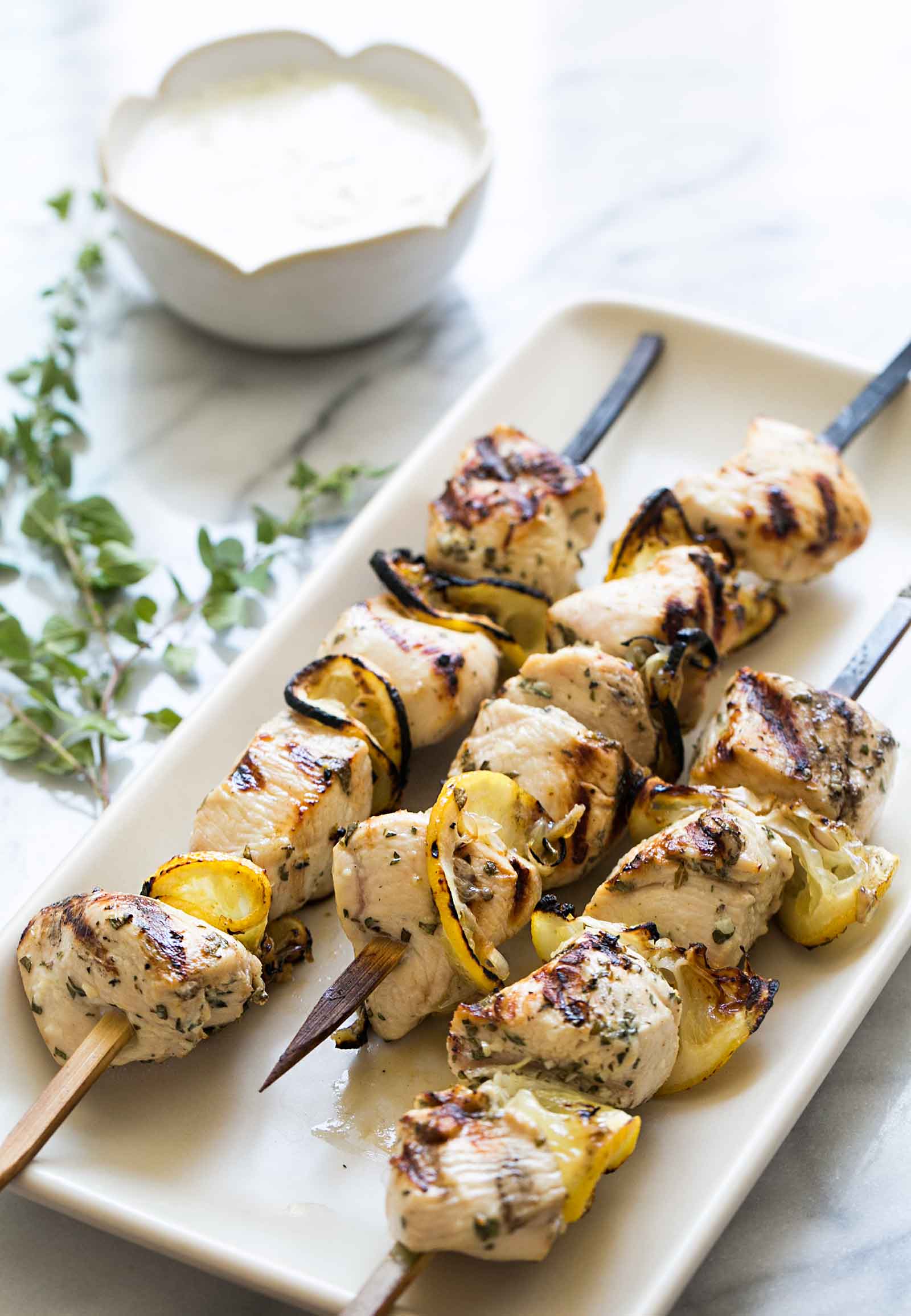 Greek Lemon Chicken Skewers