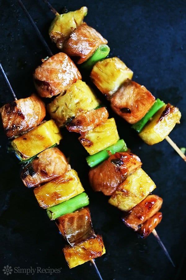 Salmon Teriyaki Skewers with Pineapple