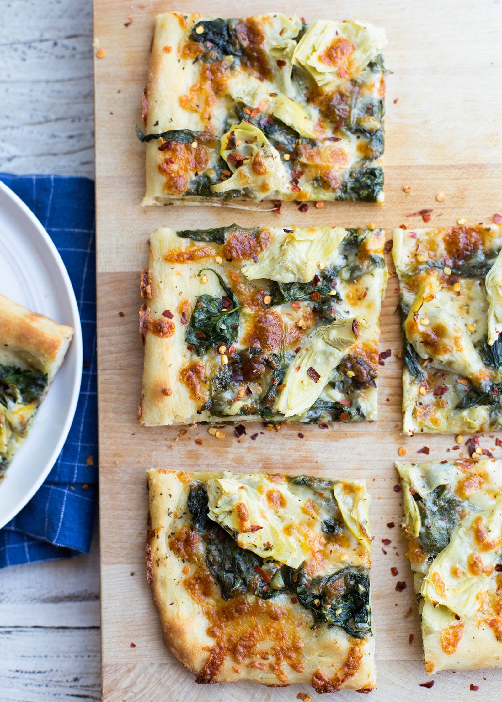 Spinach-Artichoke Sheet Pan Pizza
