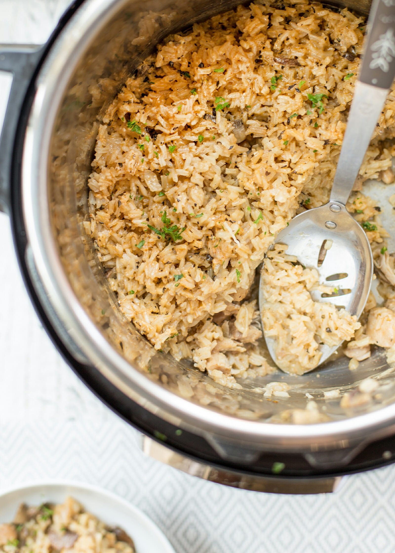 Easy chicken and rice made in an instant pot