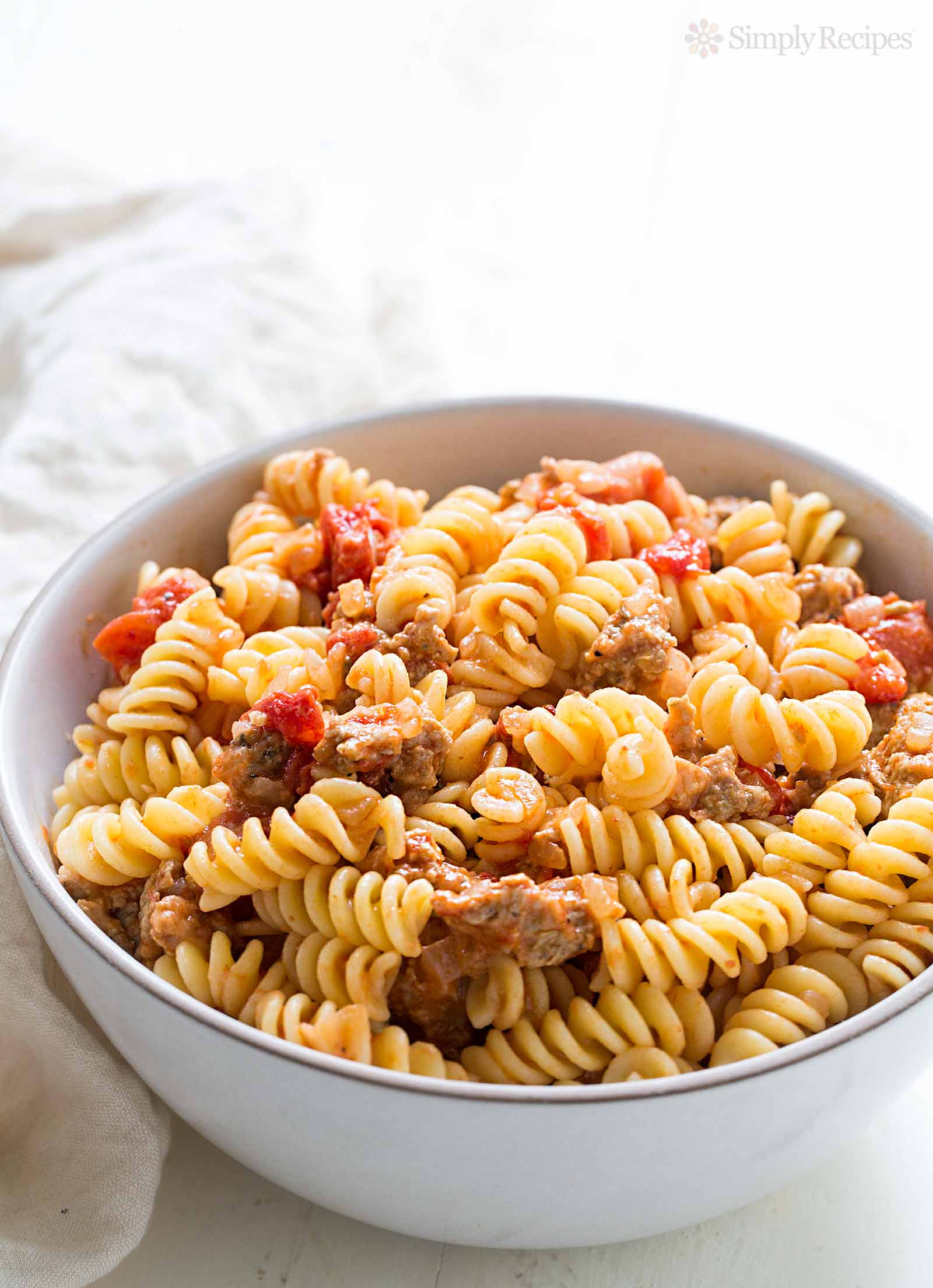 Pasta with Sausage and Smoked Mozzarella