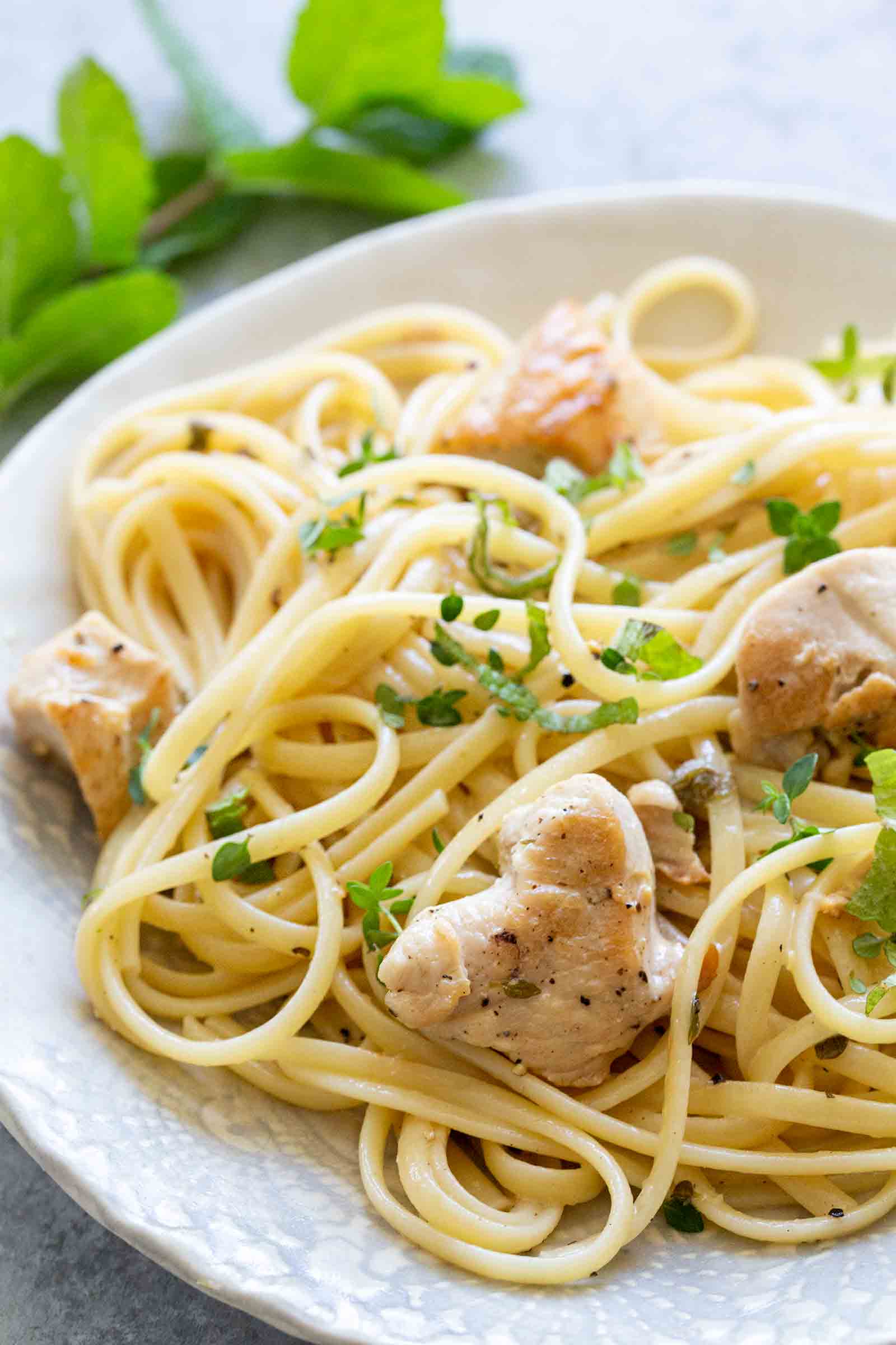 Chicken Pasta with Thyme and Mint