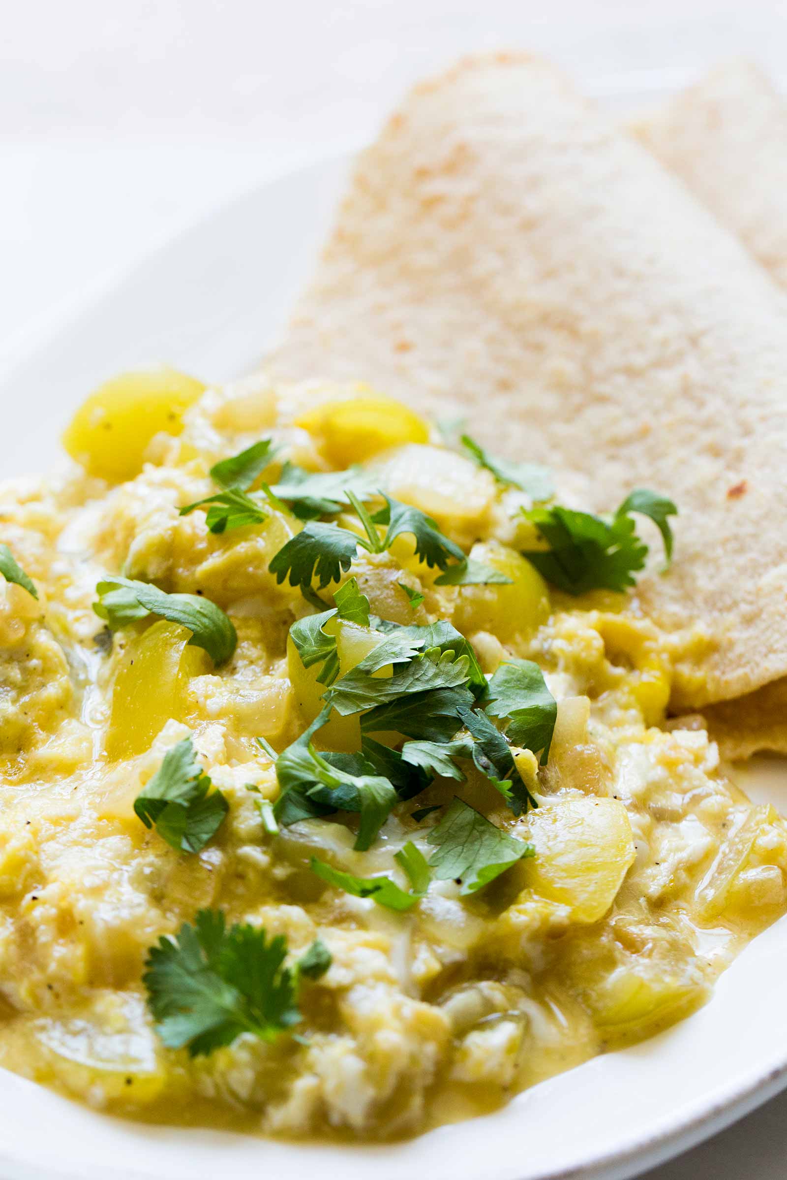 Tomatillo Scrambled Eggs