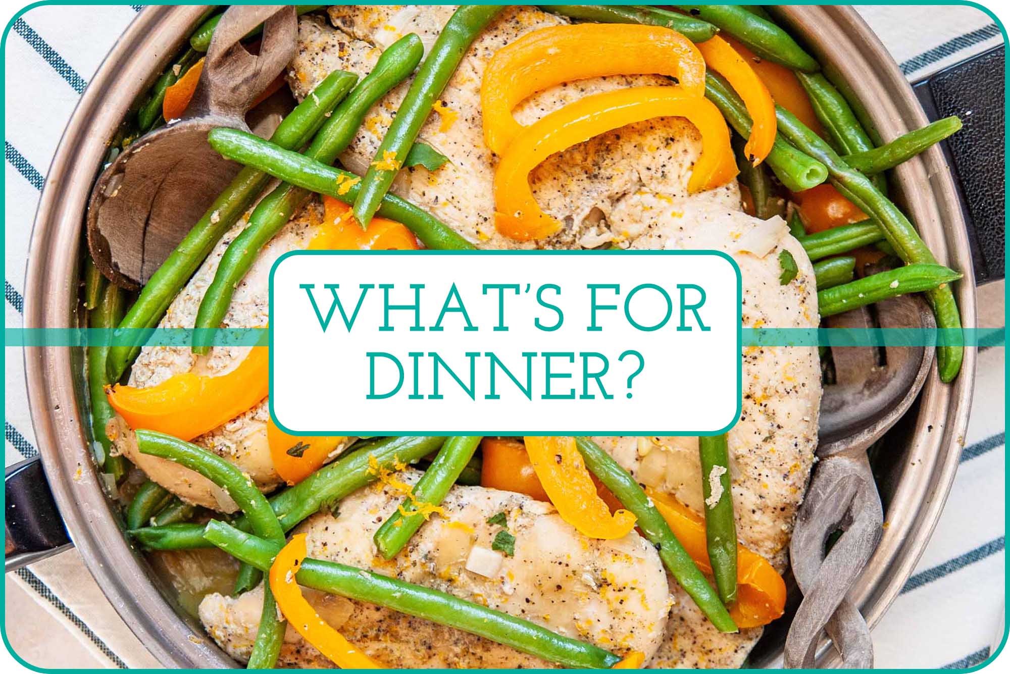 Vegetables and chicken in a skillet