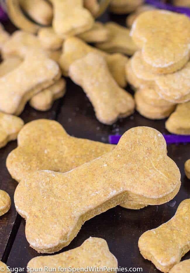 Dog bone cookies on a table