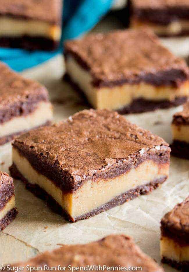 Čokoládové arašídové máslo Brownies čtverce