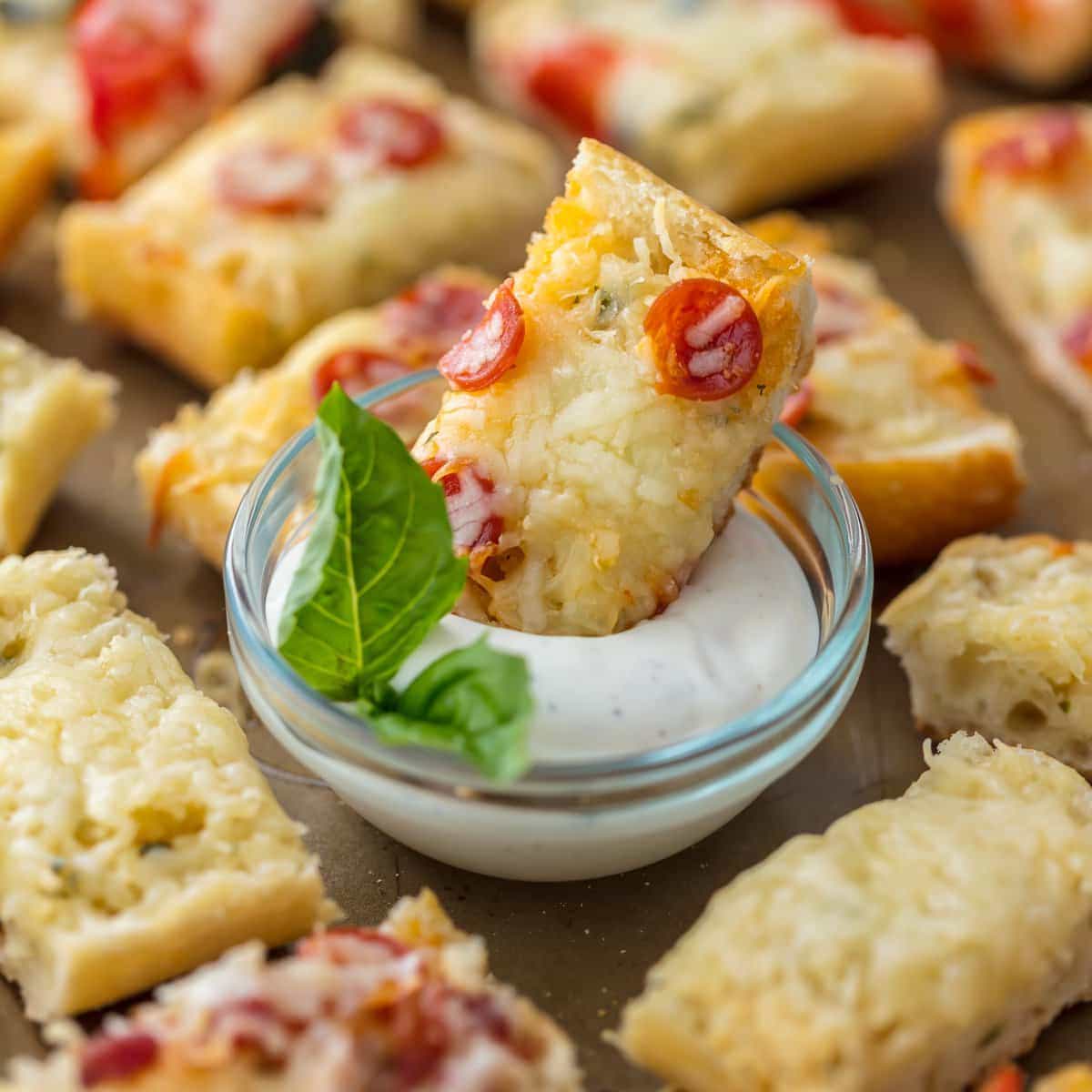 Vitlökssmör franskt bröd Pizza Bites
