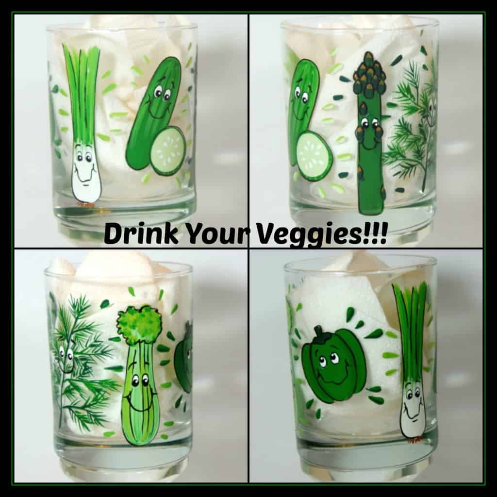 Beber batidos de verduras se ha vuelto mucho más sabroso gracias a estos vasos pintados a mano.