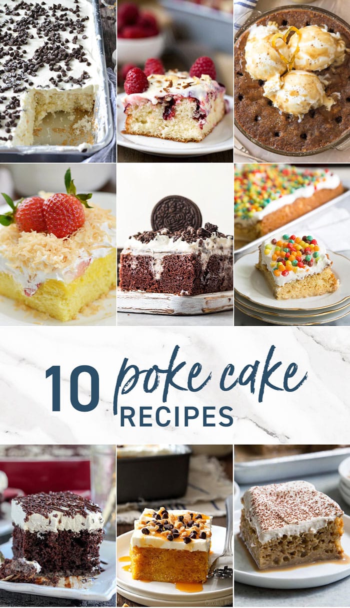 Poke Cake Recipes son los favoritos en nuestra casa. ¡No hay nada mejor que una receta de pastel de gelatina para hacer que una celebración sea única, sabrosa y, lo más importante, FÁCIL! Estas 10 recetas de pastel de poke de pudín son simples. cremoso, sabroso y creativo. ¡Disfrutar!