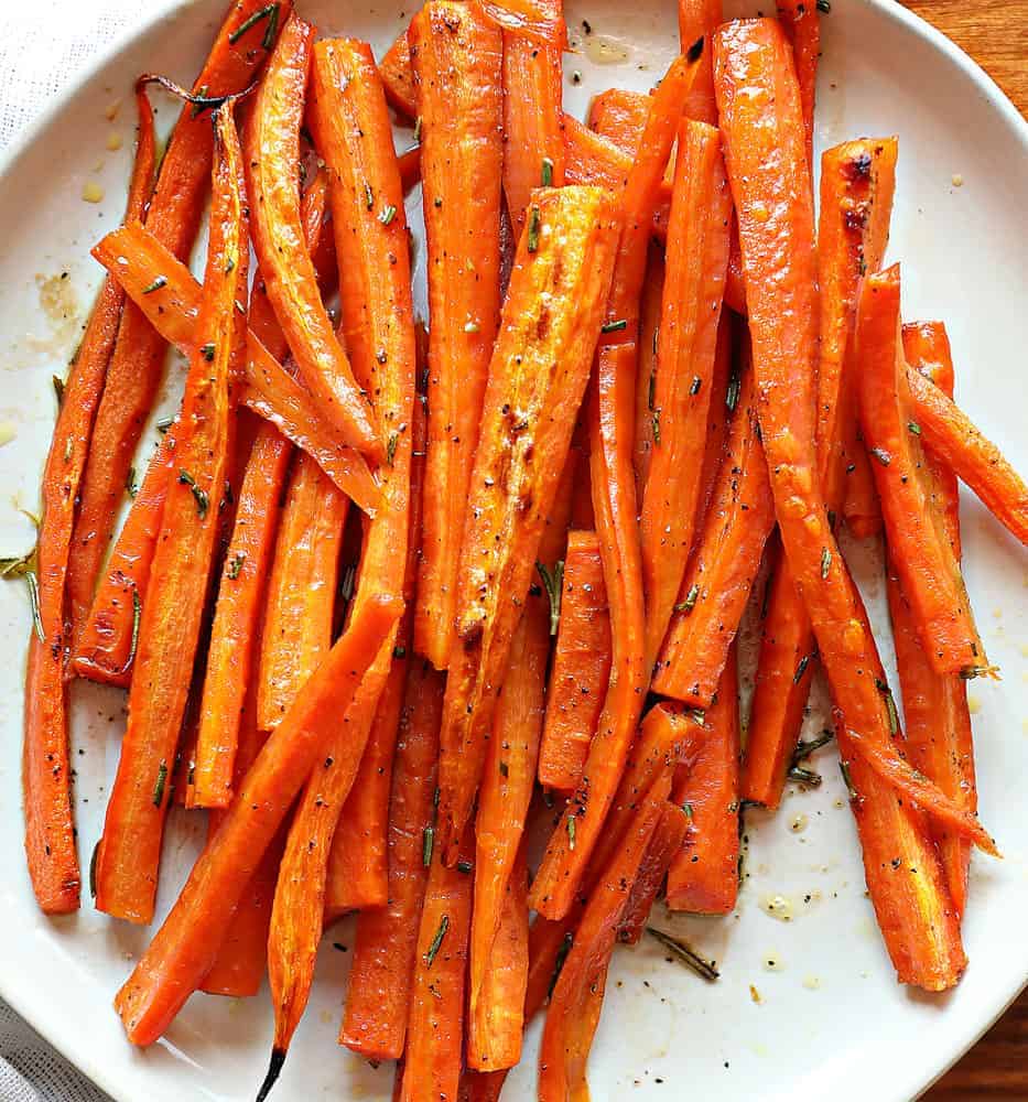 Zanahorias asadas con romero y azúcar moreno