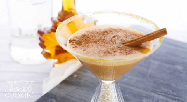 This Pumpkin Pie Martini is a delicious dessert cocktail is perfect for fall gatherings like Thanksgiving or even Halloween parties!