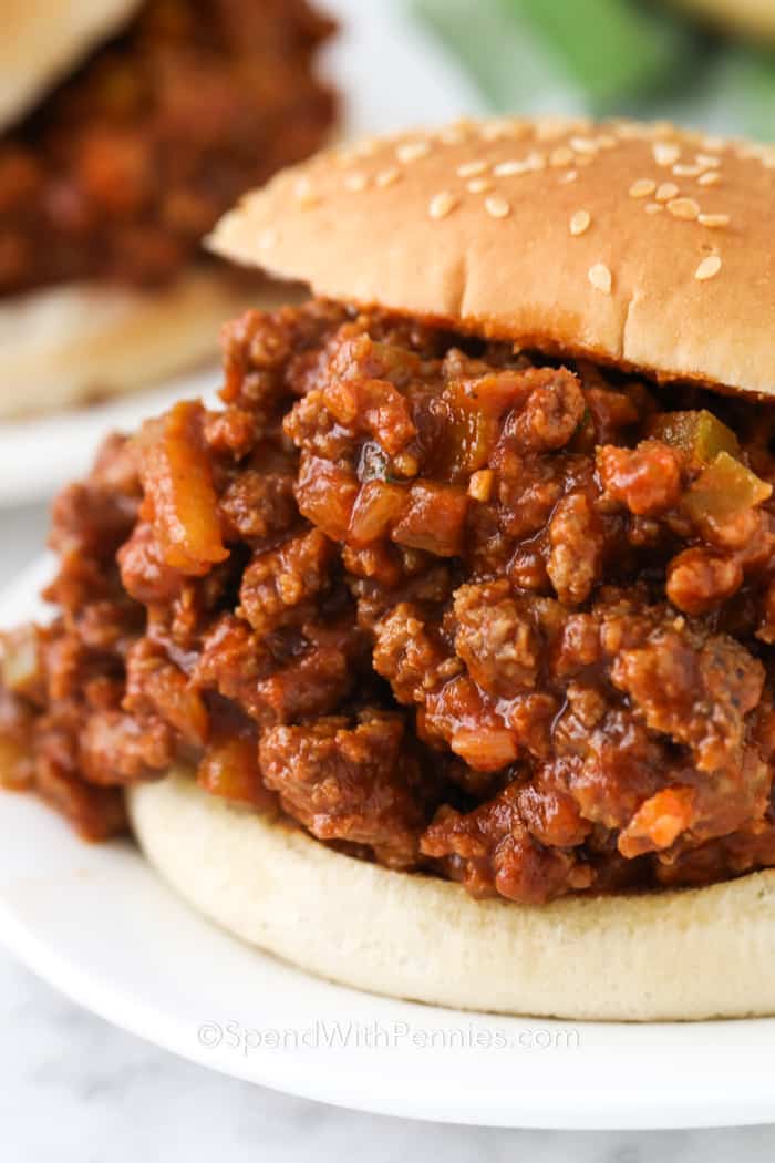 Sloppy joes on a plate